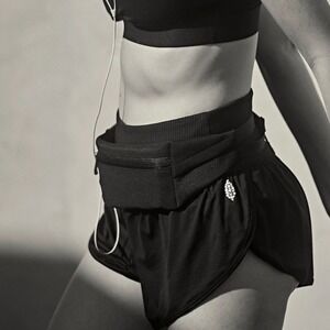 Free People Movement Black Running Shorts With Built In Pouch High Waist